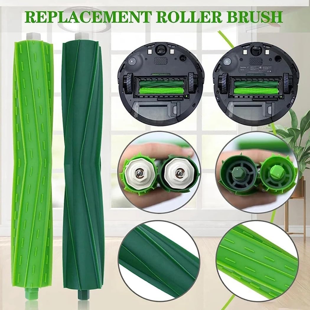 Chuancheng Accessories Kit Compatible with iRobot Roomba Combo j7+/Plus Robot Vacuum Cleaner Replacement Parts, 1 Set of Multi-Surface Rubber Brushes+4 Mopping Pads + 4 HEPA Filters + 6 Side Brushes
