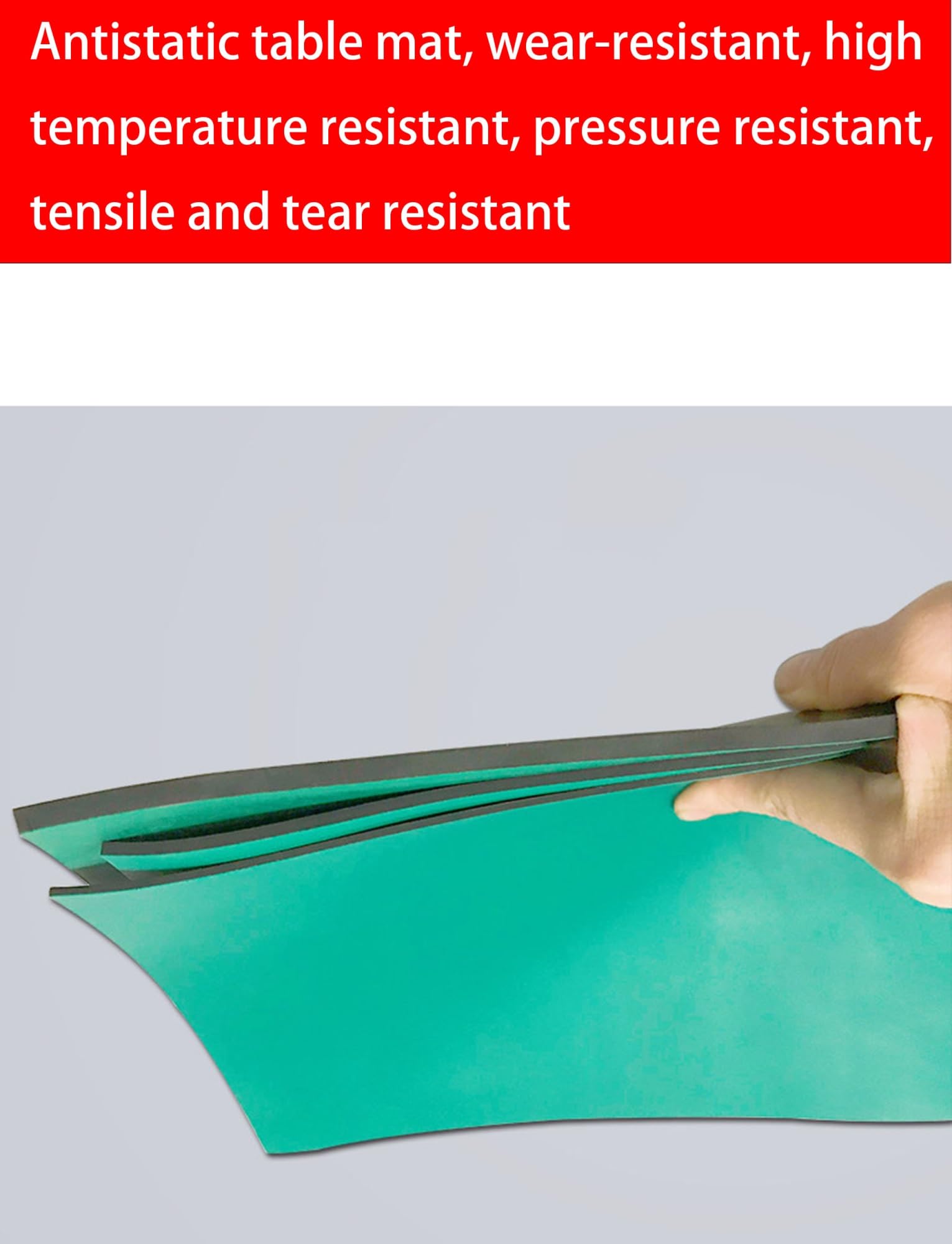 Estera de soldadura antiestática resistente al calor, almohadilla de banco de trabajo de PVC verde for reparación de teléfonos, laboratorio de electrónica(50x100cm)