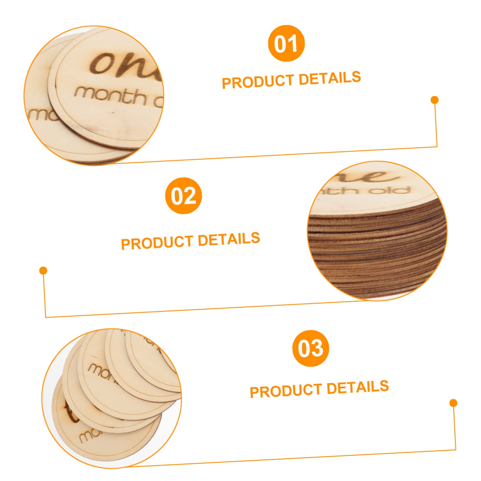 TOYANDONA 24piezas Tarjetas De Crecimiento para Bebés De Madera Accesorios De Fotografía para Recién Nacidos y Cumplemes Propósito Decorativo y Recuerdos