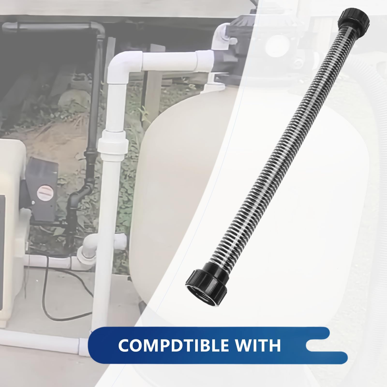 Professioneller oberirdischer Poolschlauch 155710 mit 2 integrierten O-Ringen für Sandfilterpumpen, einfacher Anschluss