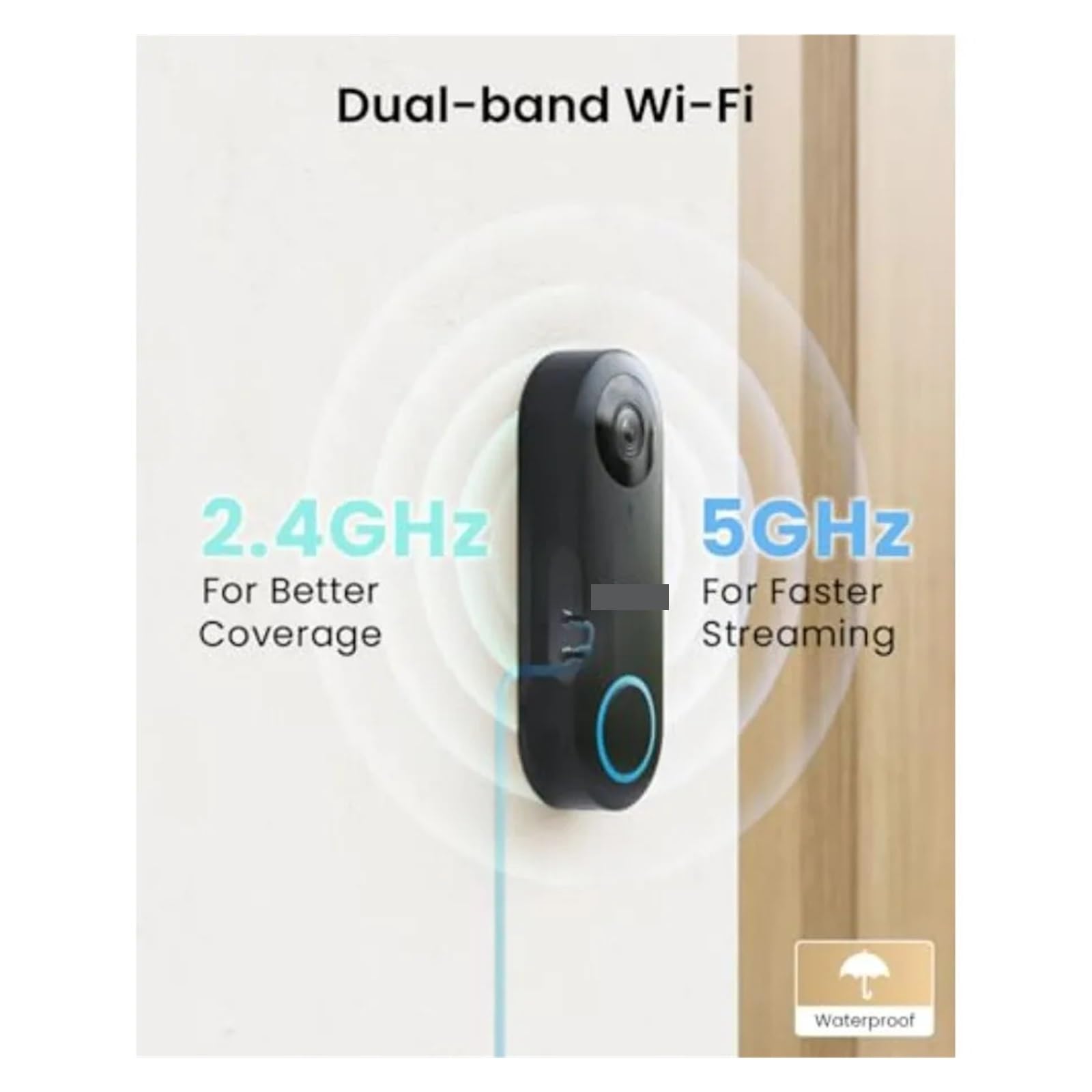 Caméra WiFi for Sonnette vidéo - Filaire 2K extérieur, WiFi 5G et 2,4 G(White)
