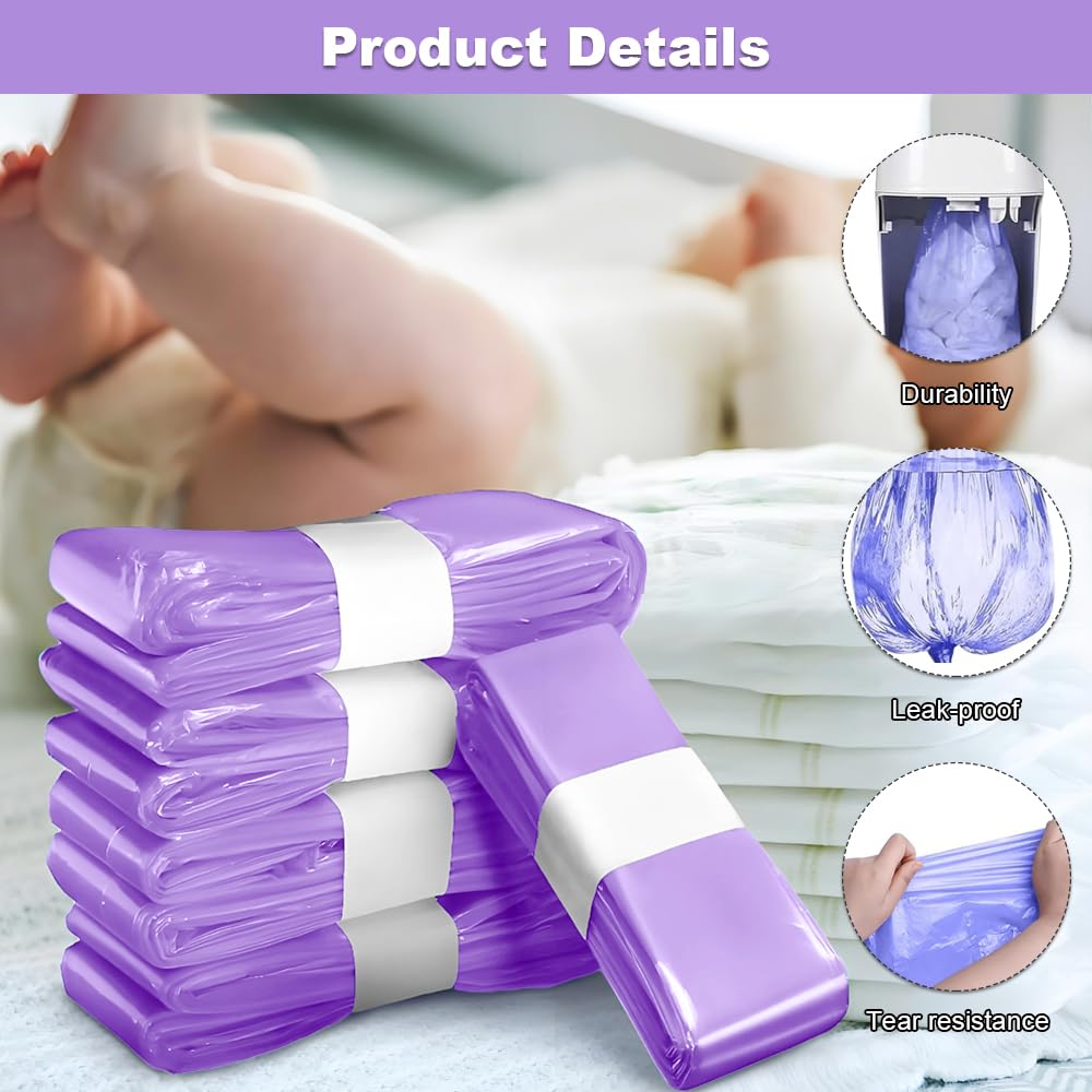 Nappy Bin Refills, 6PCS Diaper Pail Refill Bags Set - Image 3