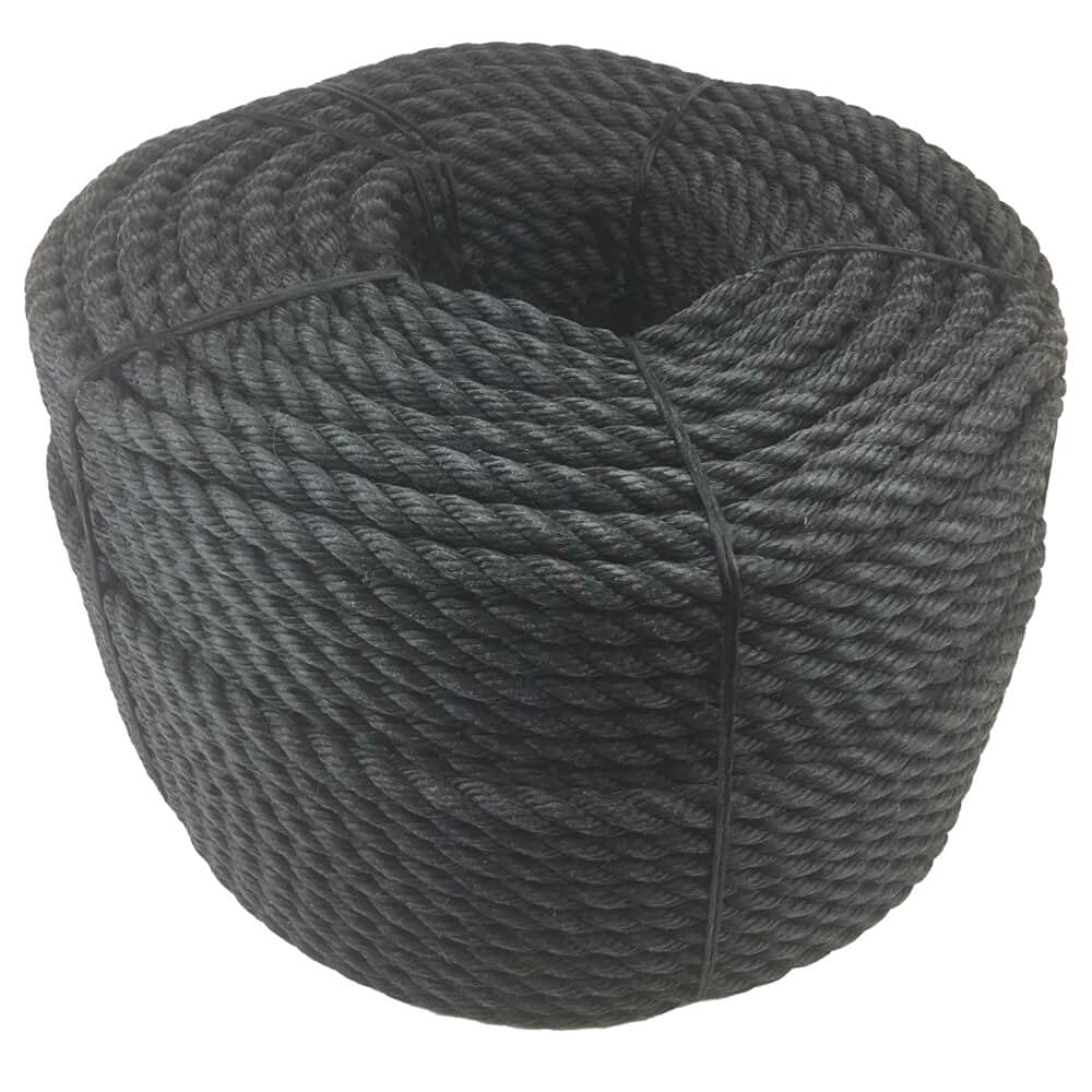 Ropeservices Uk Black - 24Mm Staplespun Decking Rope X 20M Decorative Garden Rope, Balustrade