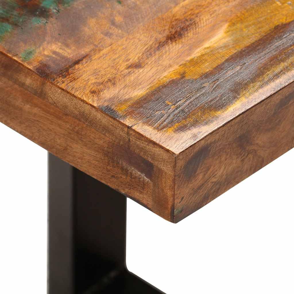 Banco 110 cm Madera maciza reciclada y acero industrial