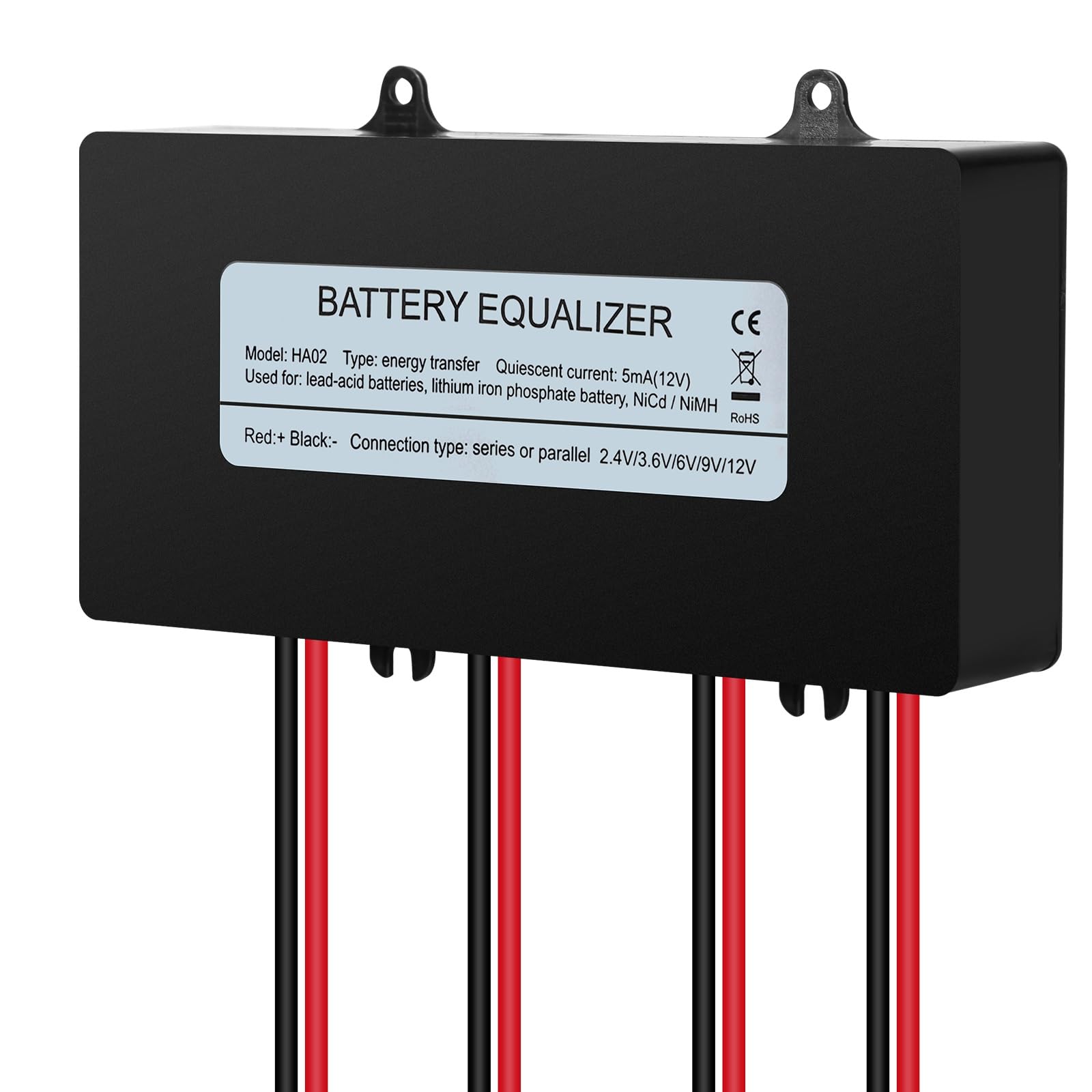 DEWIN Equilibrador de batería, Ecualizador de batería de 48V equilibrador de batería del Sistema Solar 4x6-12V for batería de Litio de Plomo ácido