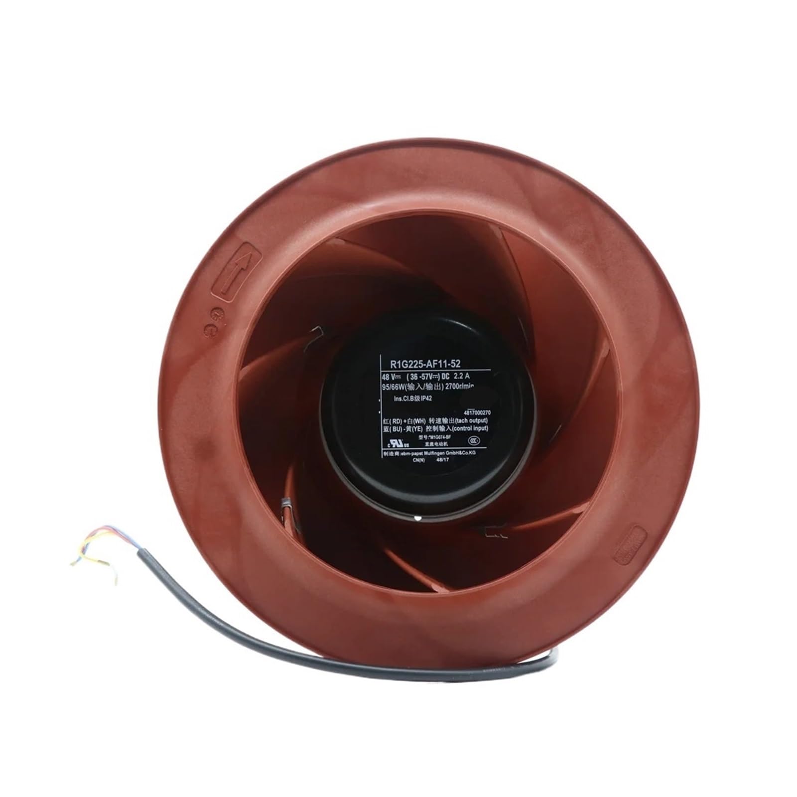 TZFBD R1G225-AF11-52 225mm 48V AC 95W 2.2A 2700RPM Centrifugal Cooling Fan