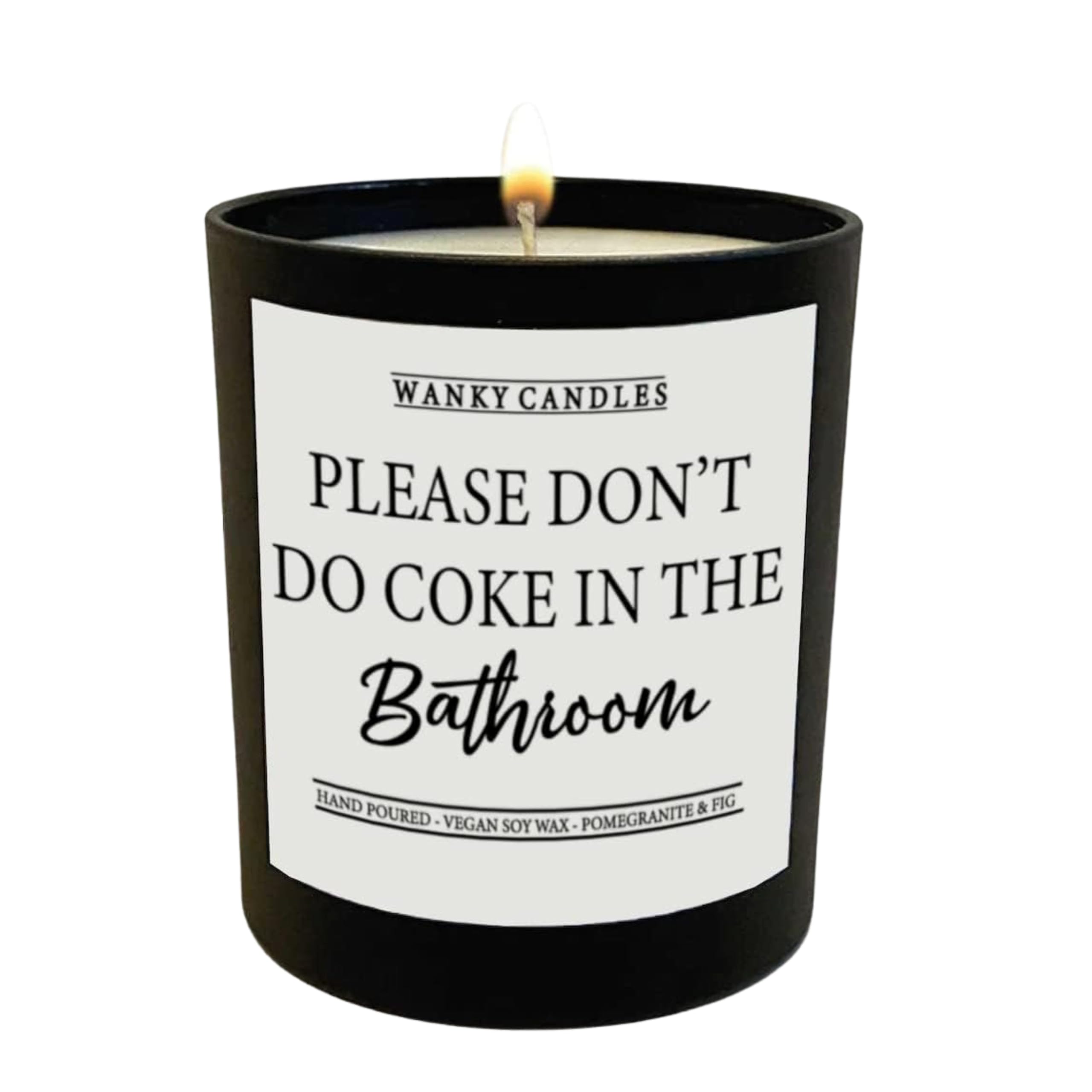 Wanky Candles White Wanky Candle - Please Don’t Do Coke In The Bathroom | Bold & Funny Home Fragrance
