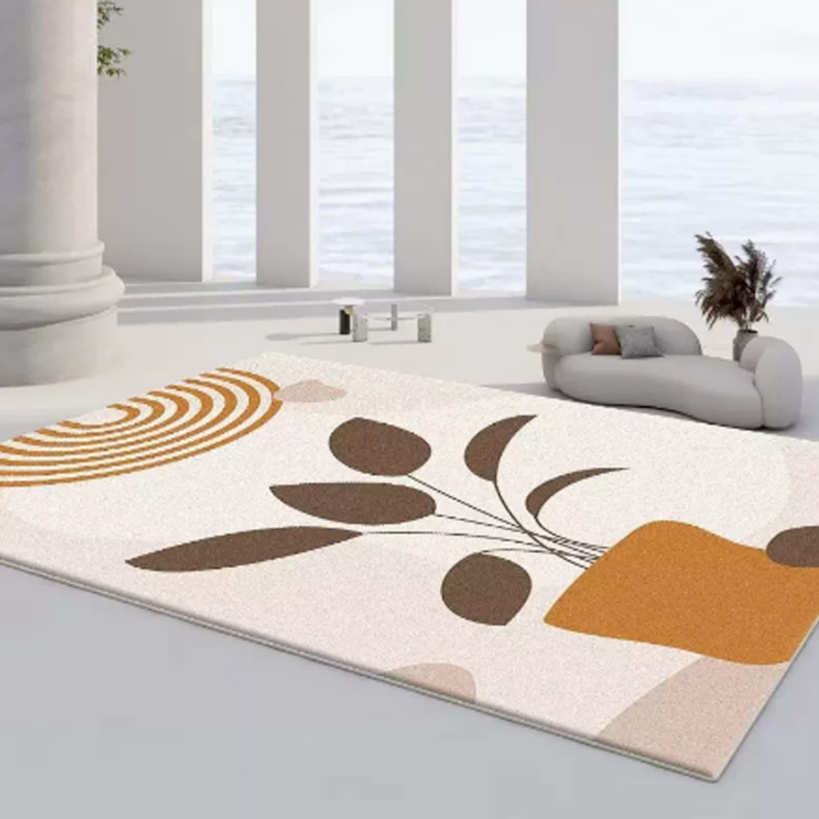 Tapis de salon antidérapant style moderne et moelleux pour chambre