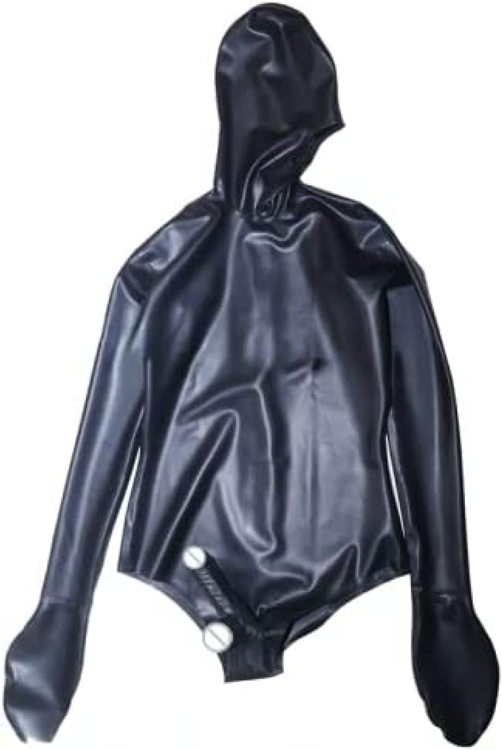 Sexy Olive Green Latex Swimsuit Mittens Caps Open Mouth Latex Catsuit RubberTranslucent Purple with Translucent,Pink,XL