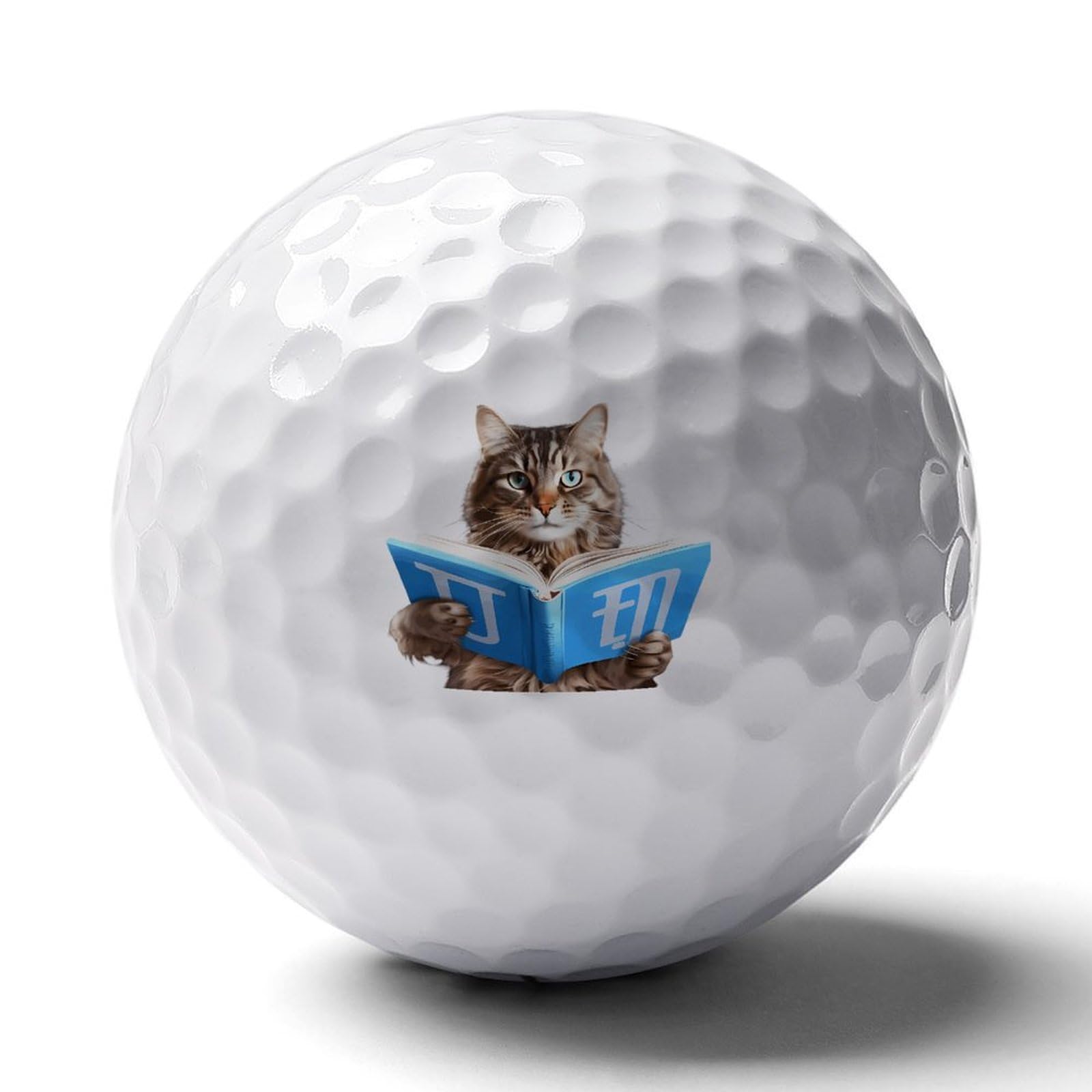 A Cat Reading Book Funny Golf Balls Soft Standard 1.65