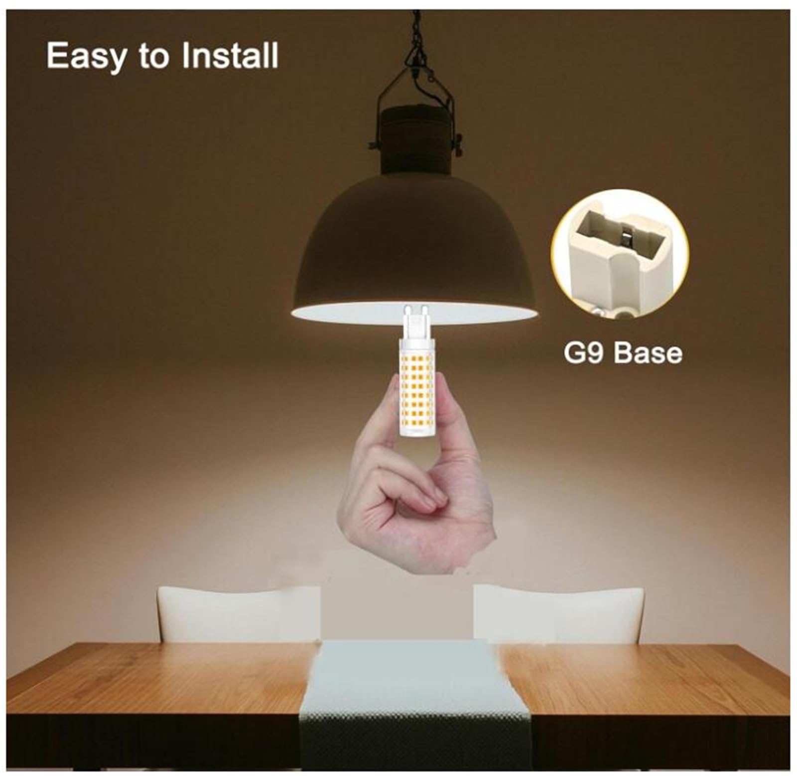 Lampadine LED G9 10W equivalenti 100W Senza sfarfallio (CRI) >80 Non dimmerabile Per lampadari lampadari cristallo faretti plafoniere specchi lampade tavolo(Natural White 4000K,10PACK)