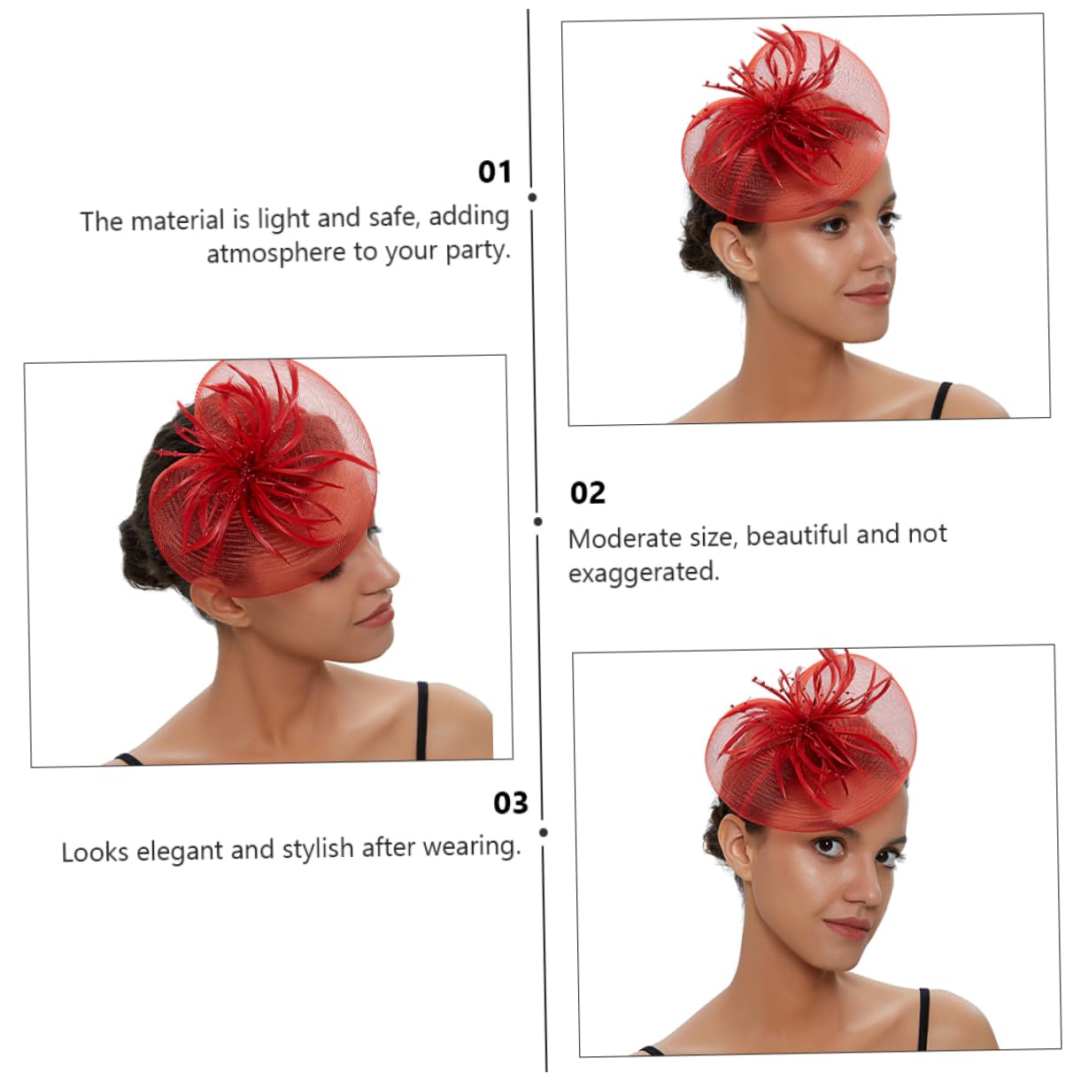 FOMIYES 3 Piezas Elegantes De Para El Cabello Con Lazo Accesorios Para El Cabello Para Niña Tocado De Fiesta Hilo De Red Artificial
