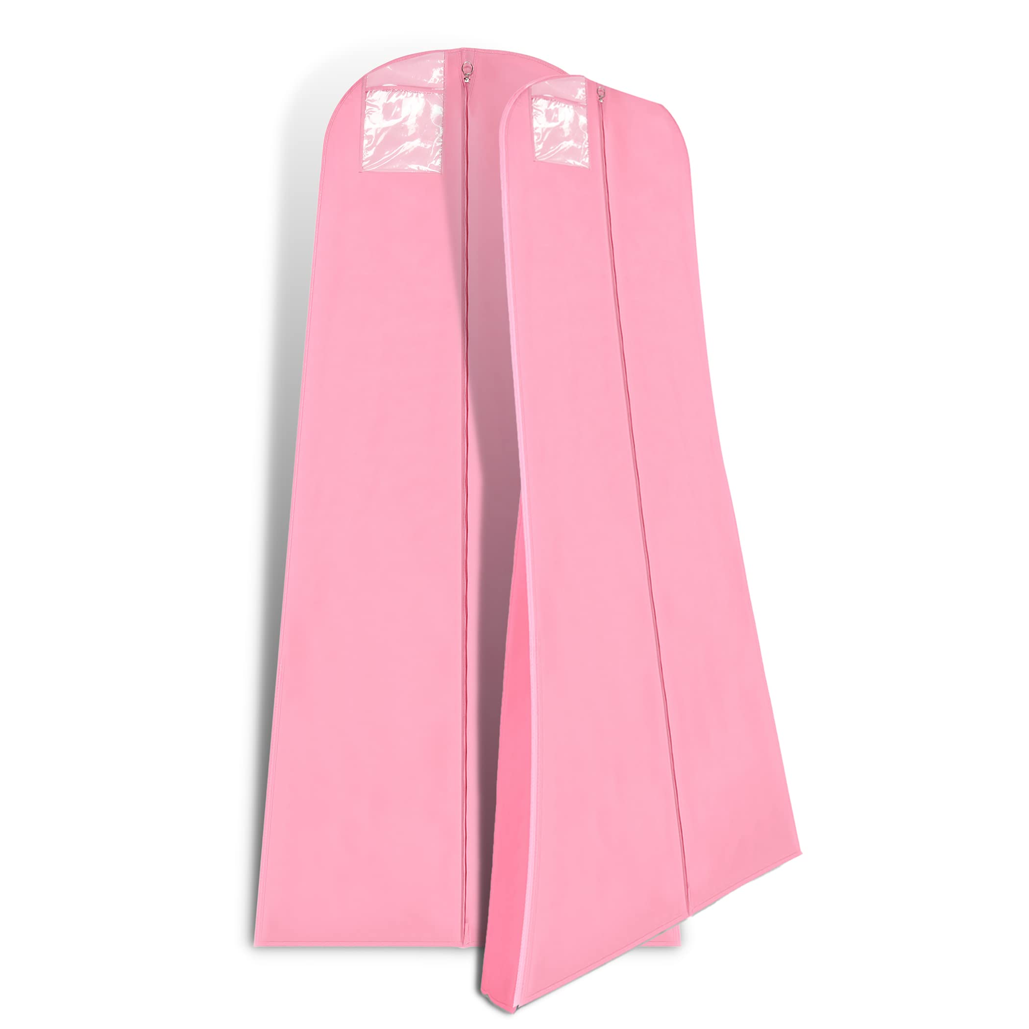 Hoesh International Pink 72 Inch Waterproof With 8 Inch Tapered Gusset Wedding Travel Storage Bridal Dress Gown Garment Cover Bags With Internal Zipped Pocket (, 5)
