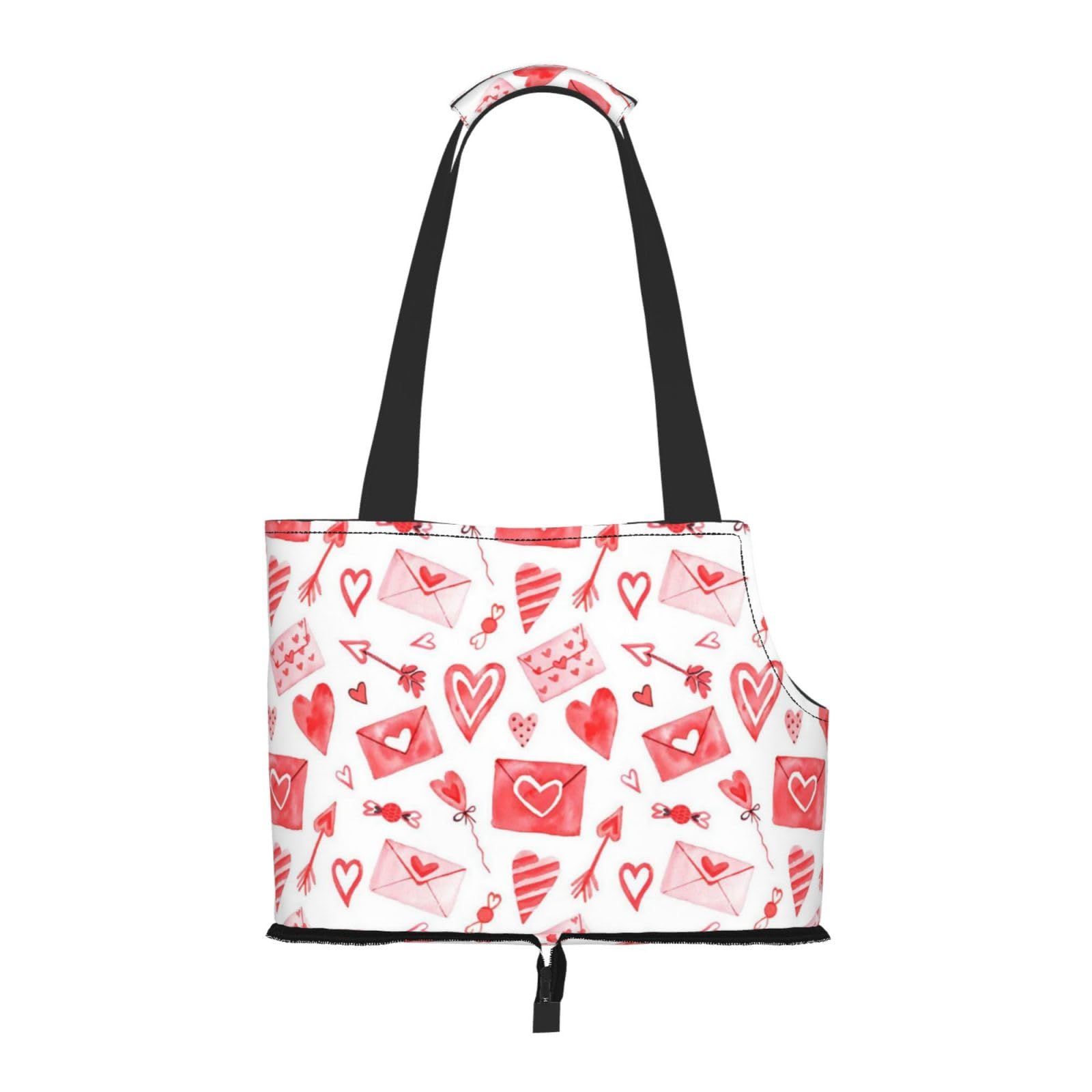 Xsovgoi Pet Carrier Purse, Valentines Day Love Dog Tote Bag Carrier, Pet Cat Tote Bag
