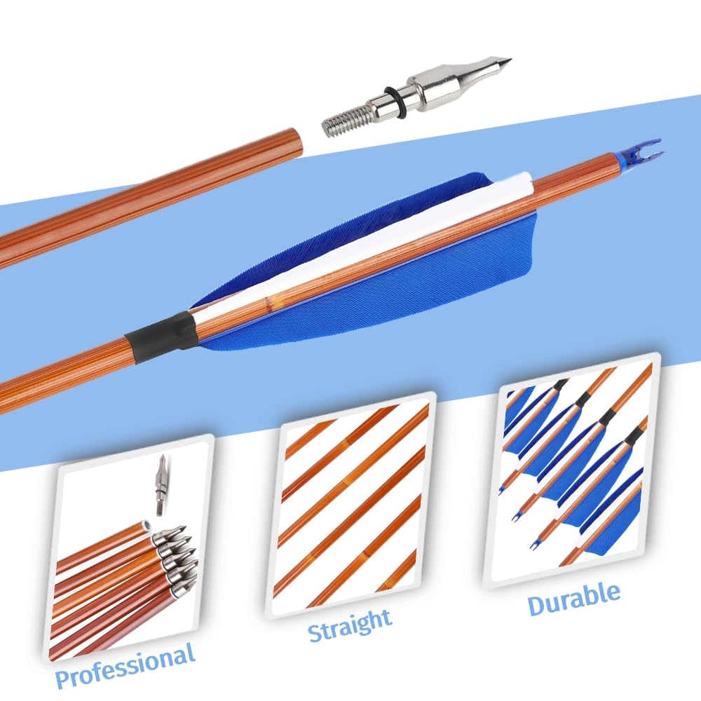 12 Flechas de Tiro con Arco Flecha híbrida Profesional de Carbono con Pluma Natural de 4 Pulgadas SP500 Ideal para competiciones y Entrenamientos competitivos en Interiores y Exteriores — view 5