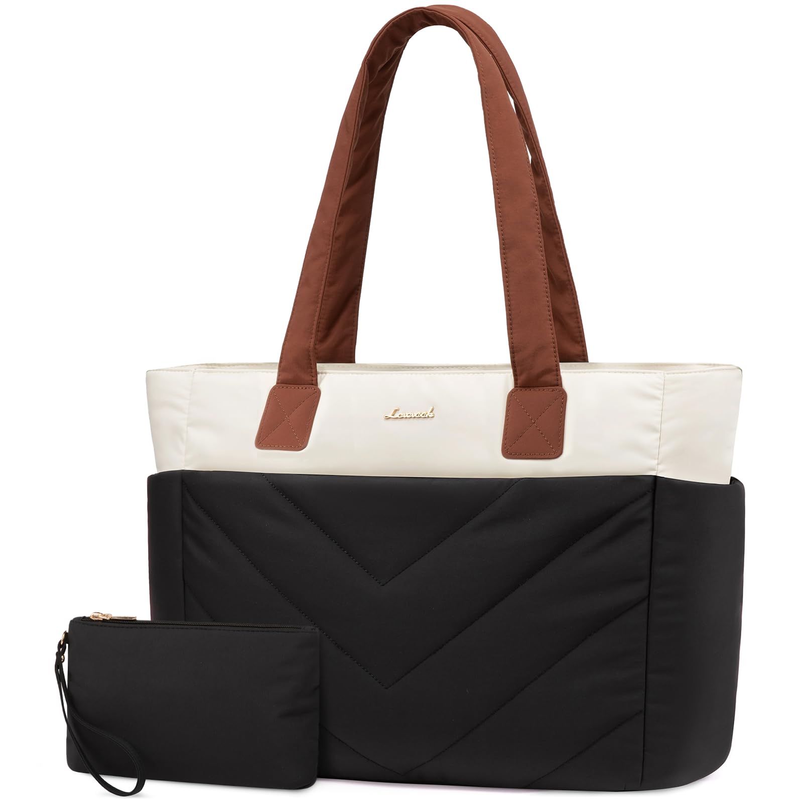 LOVEVOOK Laptoptasche Damen 15,6/17,3 Zoll, Handtasche Groß Shopper Tasche Arbeitstasche Puffer Bag, Lehrertasche Schultertasche Tote Handbags Women für Uni Business Schule