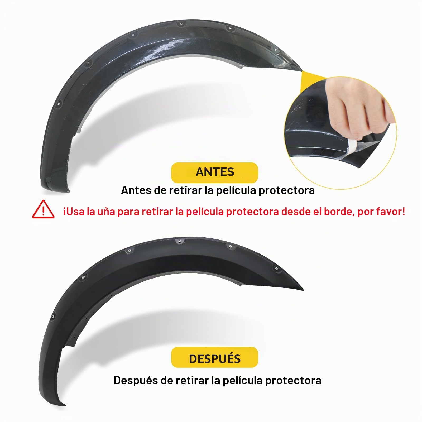 Fender Flare - Ampliador de Guardabarros para Ford Ranger 2015-2022 T7 T8 sin PDC, extensión extra ancha para guardabarros (remachado)