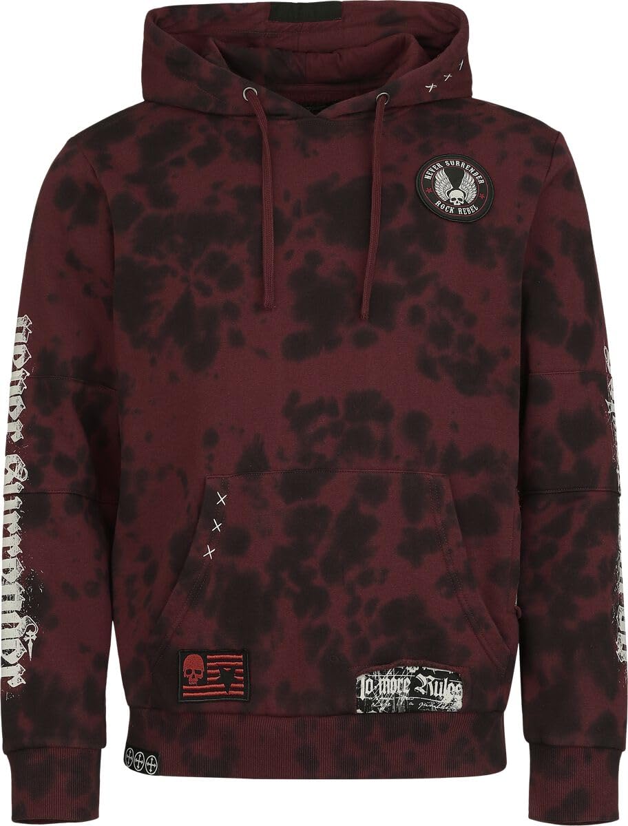 Rock Rebel by EMP Uomo Felpa con Cappuccio Original Sinners Kapuzenpullover Rosso