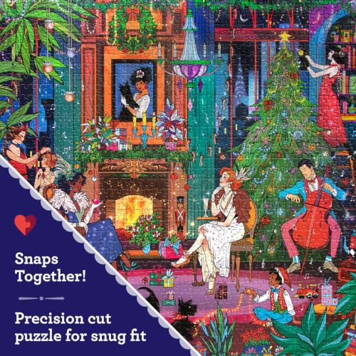 Image of eeBoo Christmas in Brooklyn 1000 Piece Square Jigsaw Puzzle, 23 inch x 23 inch
