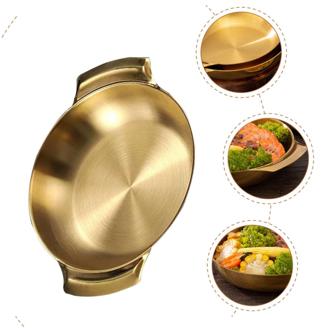 DECHOUS Washable Food Pan Stainless Steel Cooking Pot Anti-scalding Pot Instant Pans for Home Kitchen