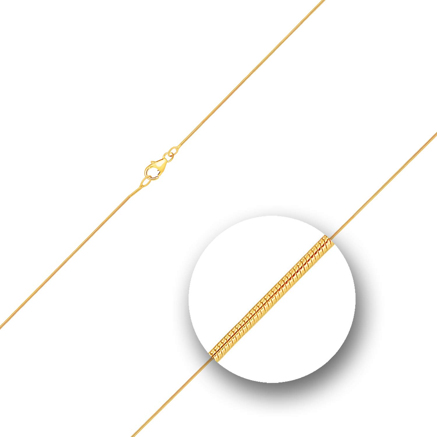 18K Cadena mujer oro, 0,8-2,4mm cadena de serpiente, longitud a elegir