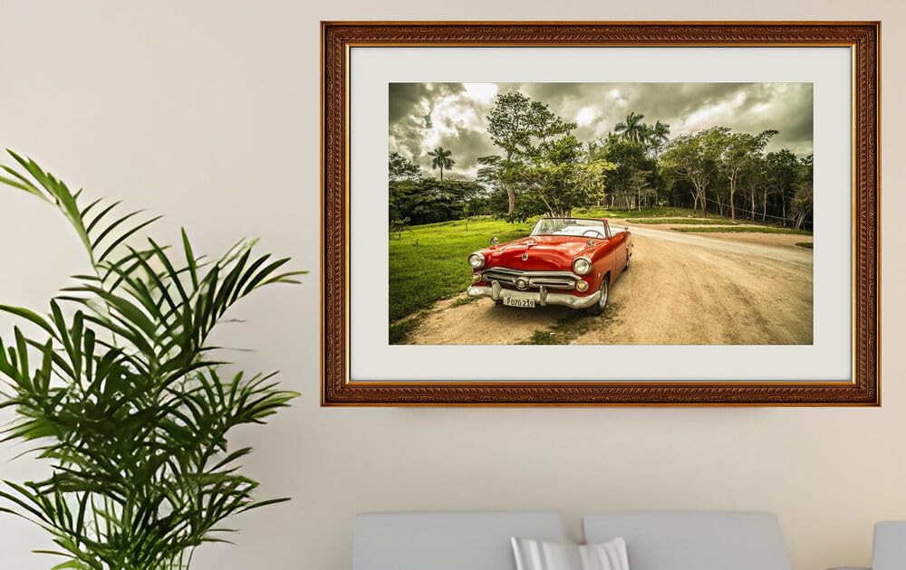 JVERF - JZZG35400 Oldtimer Car Old Car Convertible| Self-Adhesive Painting | Frameless