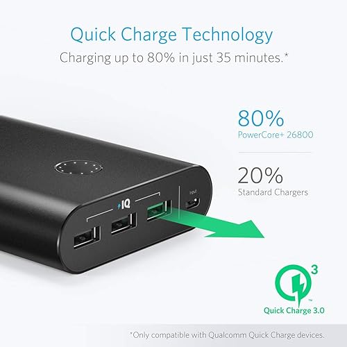 Miniatura 3 de Carga rápida Anker PowerCore+ 26800Premium cargador portátil con Qualcomm Quick Charge 3.0(batería externa de aluminio de 3 puertos de ultra-alta