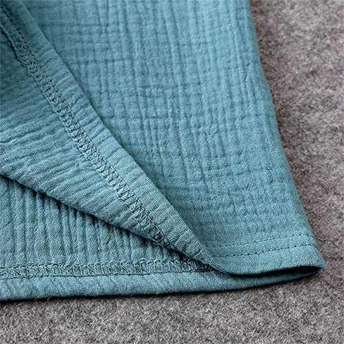 Toddler Baby Boy Girl Solid Pullover Short Sleeve Cotton Sweatshirt T Shirt Crewneck Top Linen Shorts Clothes Suit3