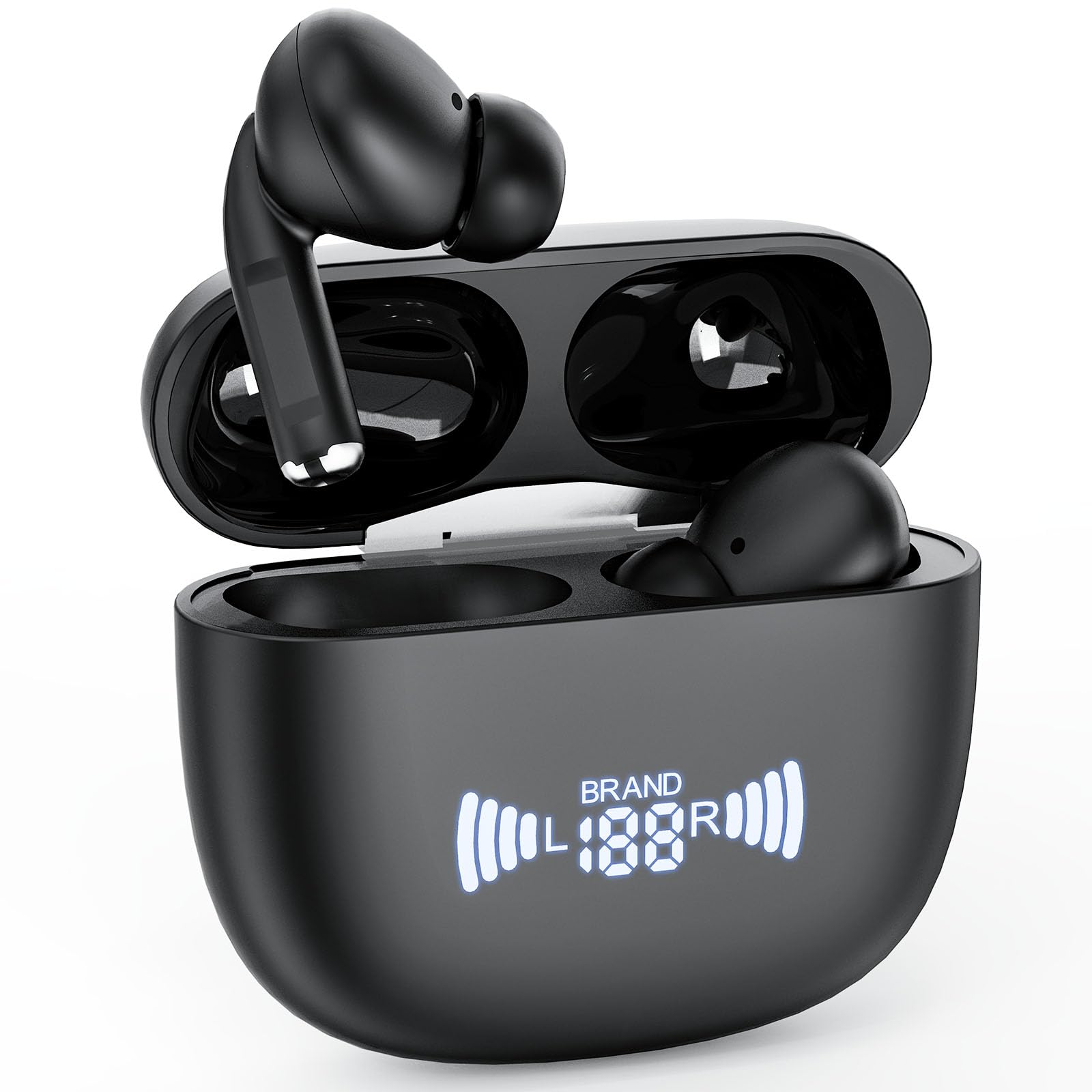 Language Translator Earbuds Real Time, 2025 Upgraded 144 Languages Real Time Translator Earbuds, Translation Headphones Wireless Bluetooth, Ai Translating Headphones APP Translation Black