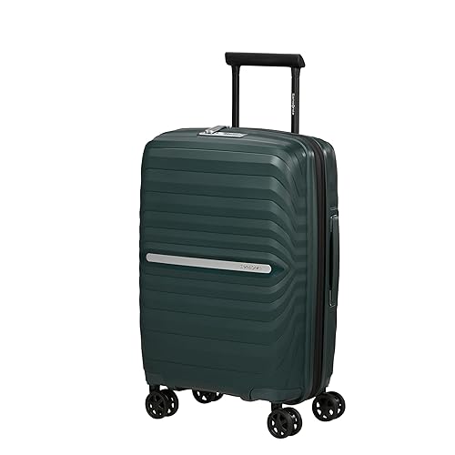 Samsonite Neo Flux - Spinner S Slim, Bagaglio a mano espandibile, 55 cm, 39/45 L, Verde giungla (Jungle Green)