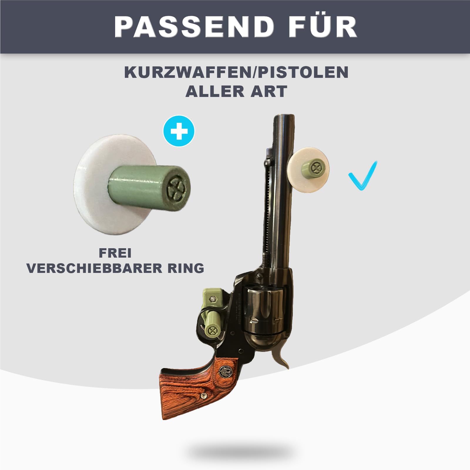 Magnetischer Waffenhalter – 2er Set in Navy-Grün, flexibel einsetzbare Halterung für unterschiedliche Pistolen & Revolver, starker Haftung ganz ohne Bohren – Made in Germany