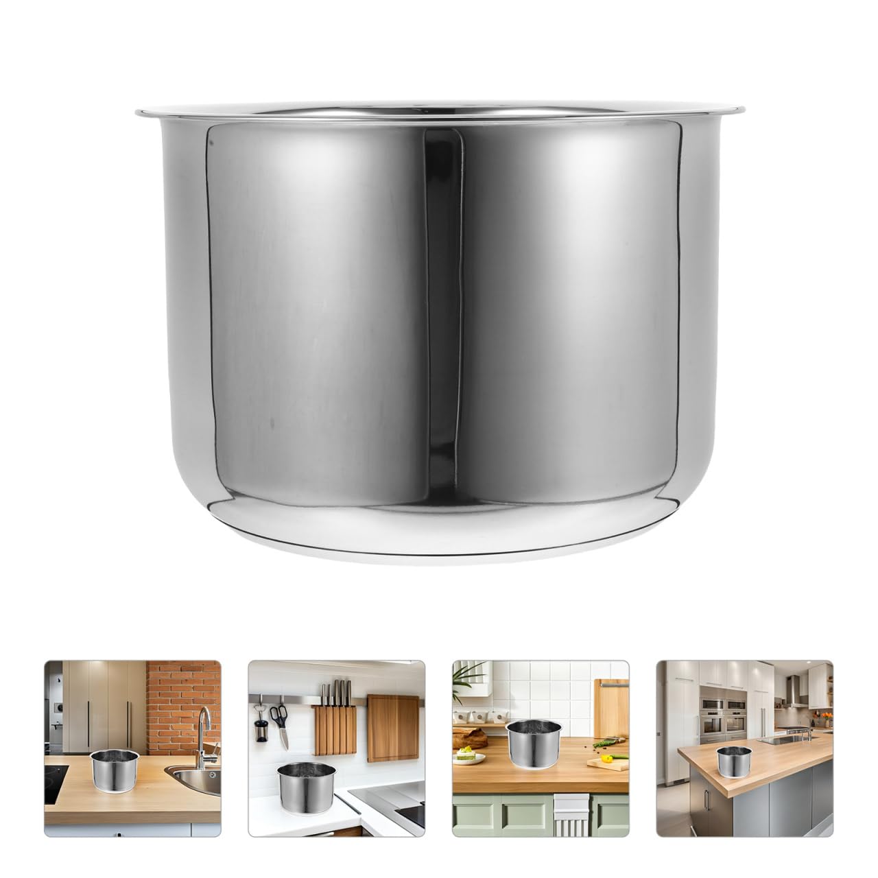 Repuesto De Olla Interior De Acero Inoxidable De 6 L Para Olla Arrocera: Revestimiento Antiadherente Universal Con Marcas De Medición Para Cocinas Eléctricas Accesorios Para