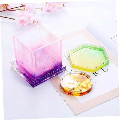 Miniatura 2 de VILLCASE 12 piezas de posavasos DIY molde de fabricación de joyas moldes para resina moldes de resina moldes de resina moldes de joyería de resina