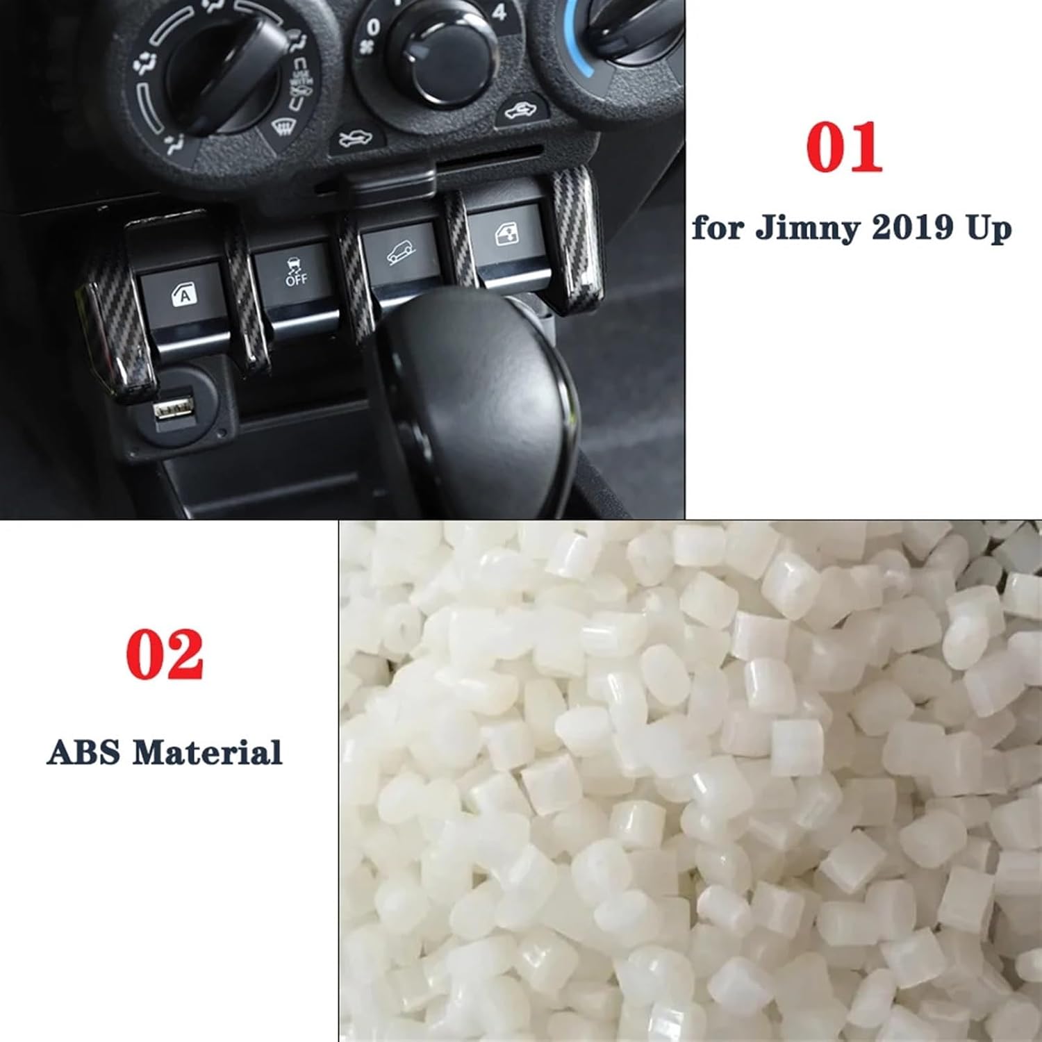 Window Lift Switch Panel Decoration Cover Trim Sticker for suzukis Jimny 2019 2020 2021 2022 2023 Car Interior Accessories ABS(Red)