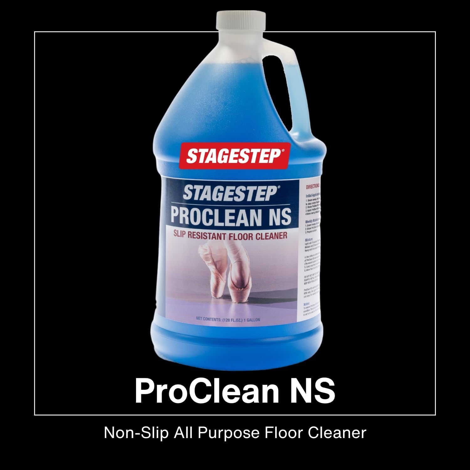 ProClean NS Non-Slip Floor Cleaner – 1 Gallon Concentrated Slip Resistant All-Purpose Floor Cleaner for Wood Laminate and Marley – Neutral pH Safe for Studios and Non-Porous Floors