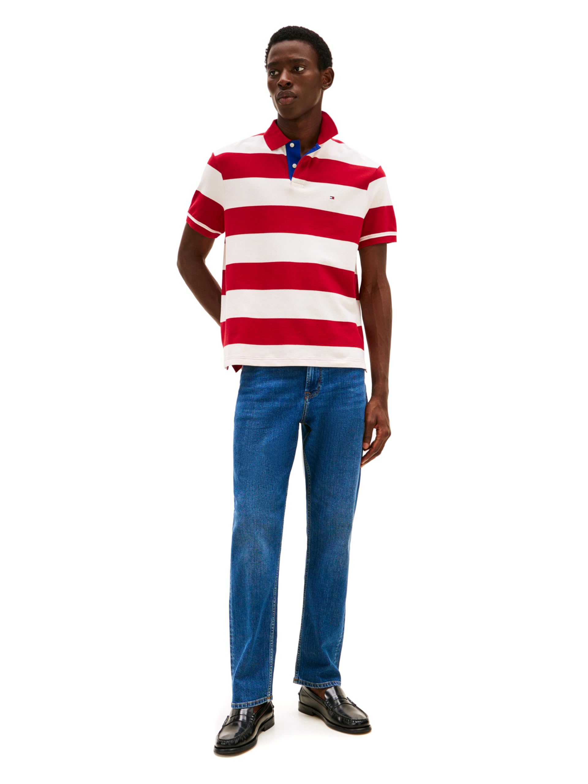 Tommy Hilfiger Herren Short Sleeve Casual Polo Shirts in Regular Fit with Rugby Stripe Designs Kurzärmeliges, lässiges Poloshirt in normaler Passform mit Rugby-Streifen-Designs