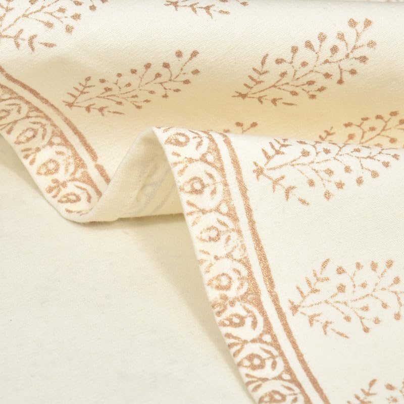 Image of BLOCKS OF INDIA Hand Block Printed Cotton Table Runner for Center /Dining Table(13 x 72 Inches) (Gold Sparkle)