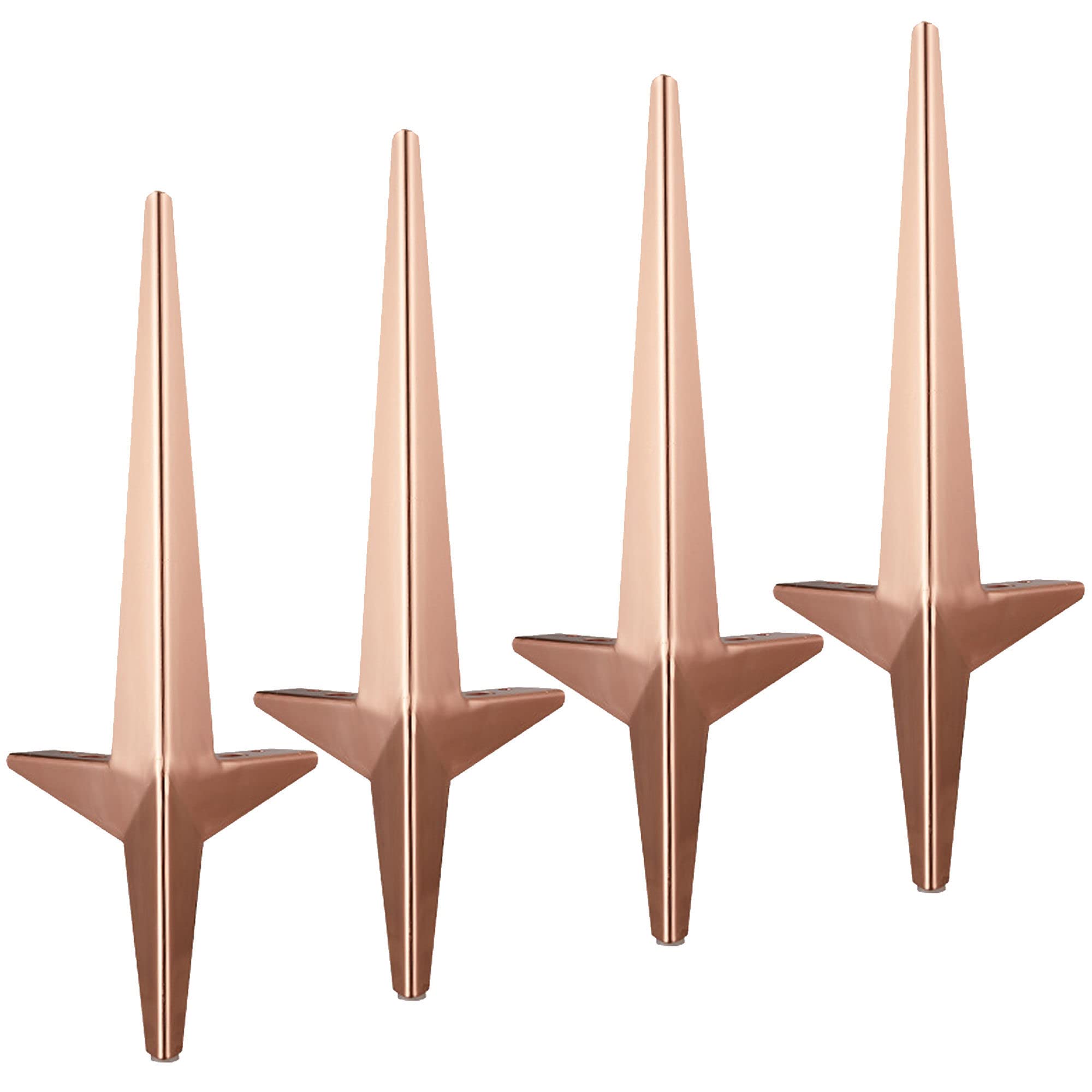 Pieds de meuble en métal or rose au design diamant moderne et élégant