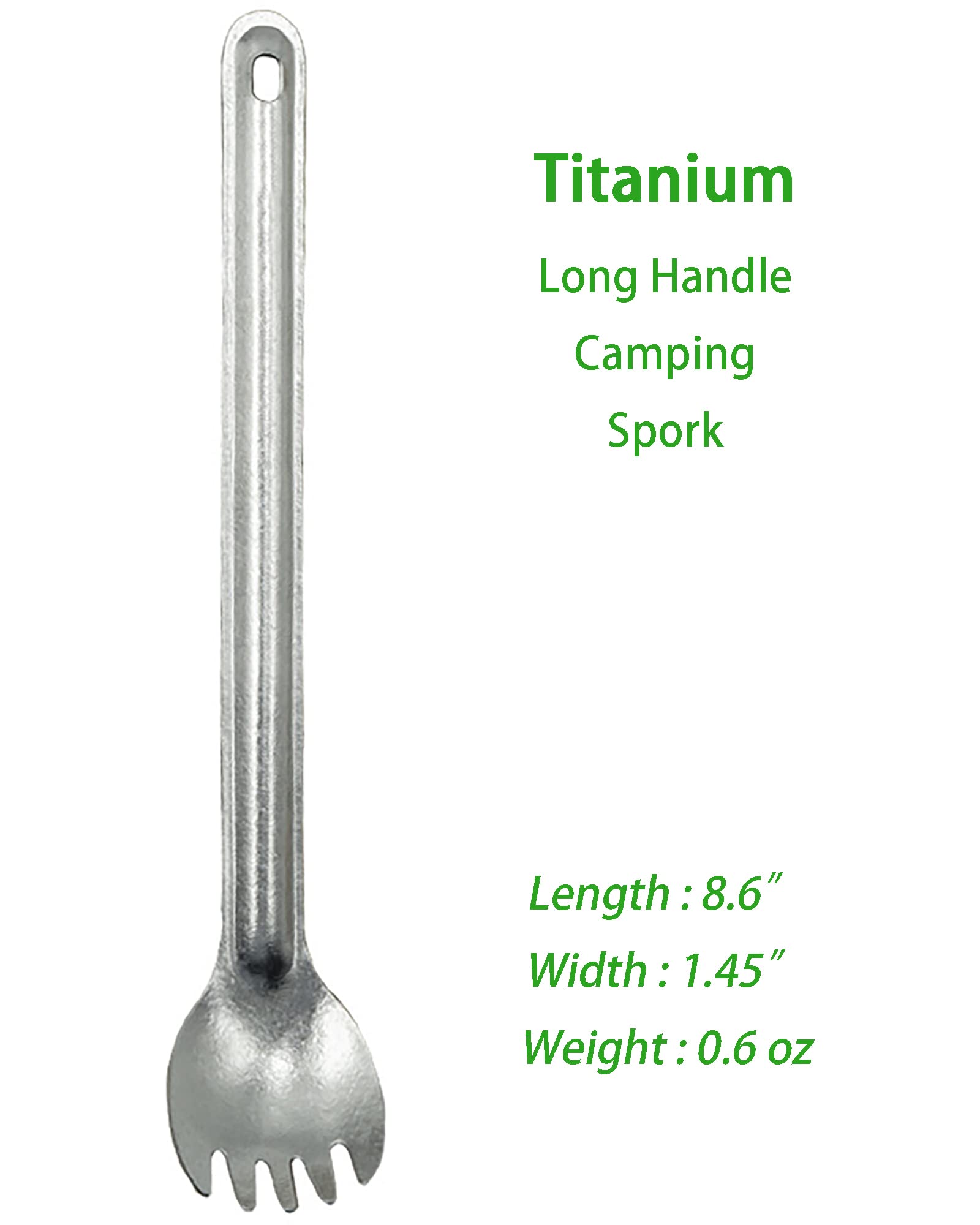 DZRZVD Titanium Long Handel Spork,8.5