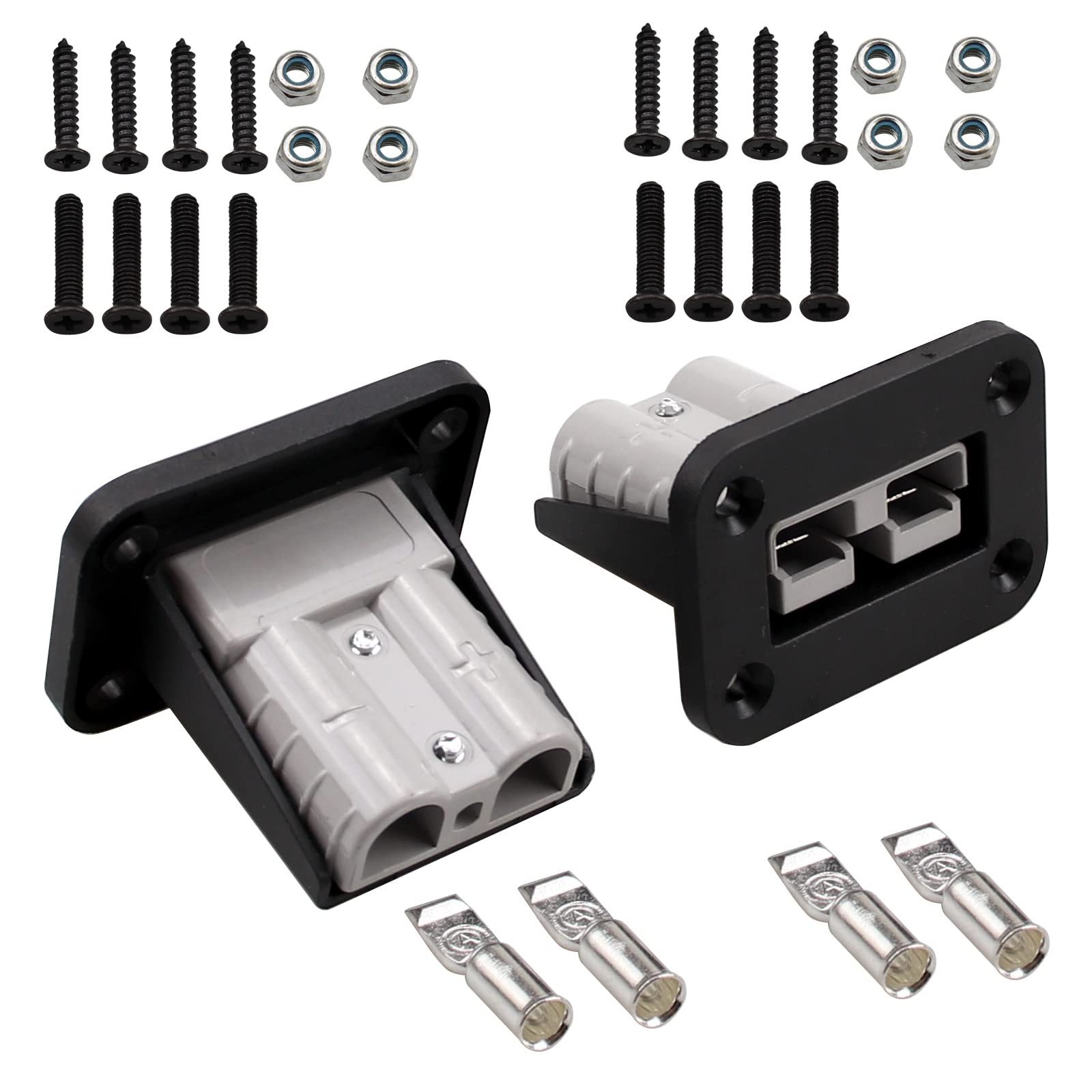 ZOOKOTO 2Pcs 50A 12-24V DC Flush Mount Recessed Plate, Plug Mounting Panel for Anderson SB50 Series Connectors