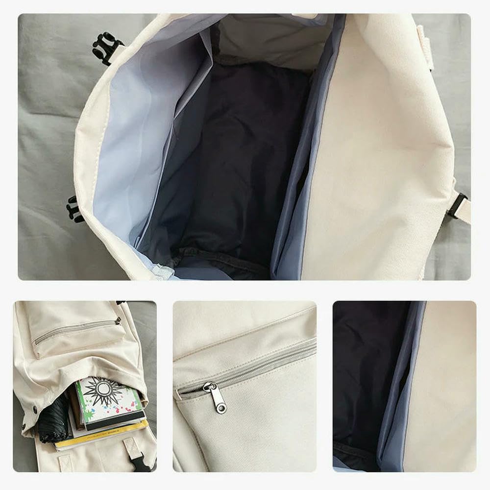 DYRBF - Mochila escolar de lona de gran capacidad para estudiantes universitarios, secundaria, estudiantes de secundaria