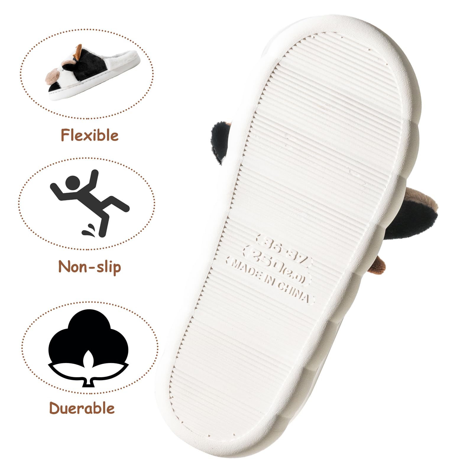 Fadezar Pantofole Donna Squalo/Mucca Ciabatte Donna Uomo Peluche Calde leggere Morbide Comode e Antiscivolo Ciabatte Invernali