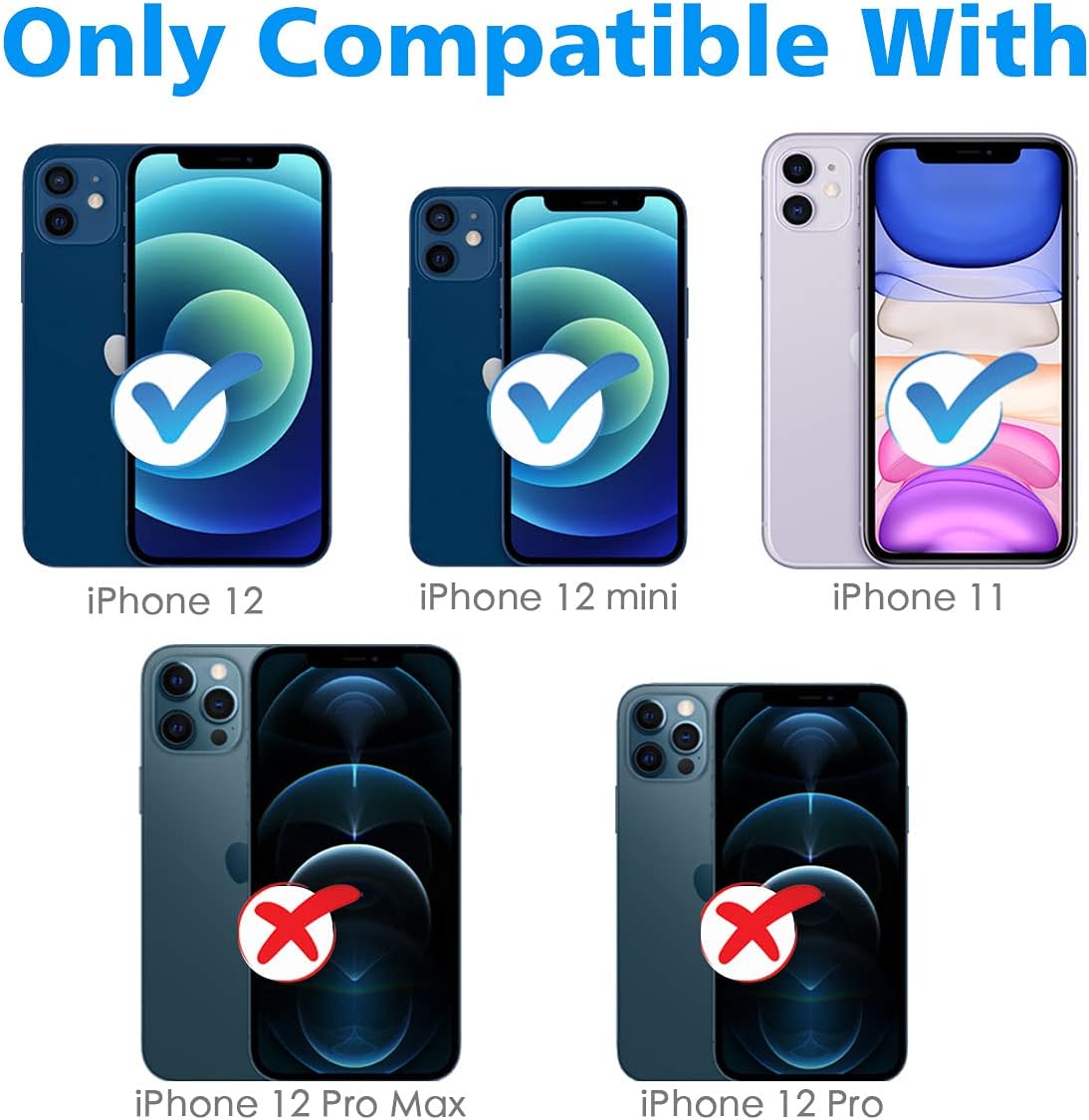 imluckies Camera Lens Protector for iPhone 12/iPhone 12 Mini/iPhone 11, [Anti-Scratch] Premium Tempered Glass Film Aluminum Alloy Lens Ring Cover, Black (2 Pack)