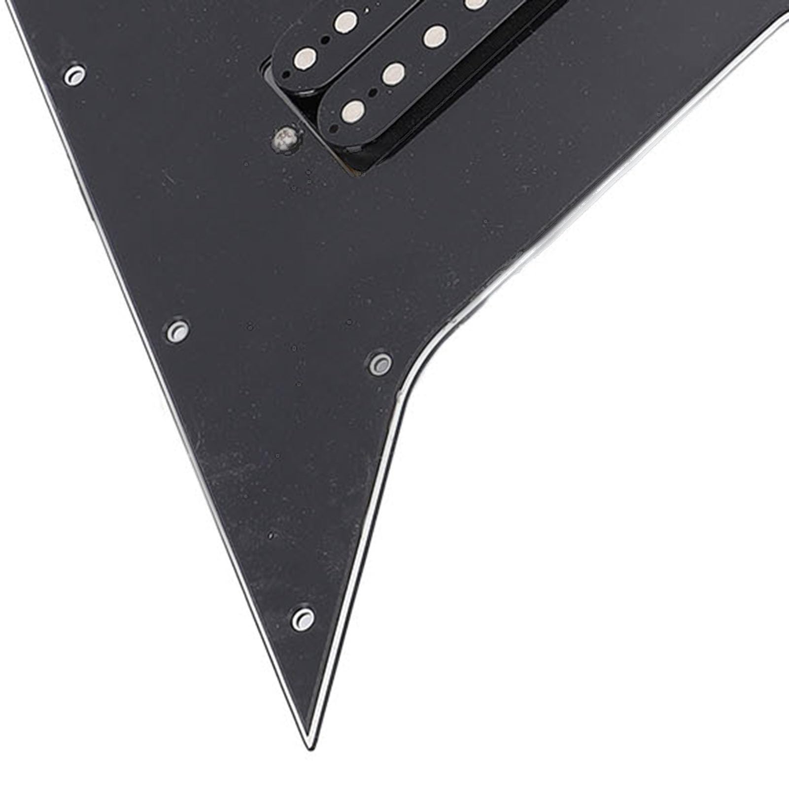 Jeffergarden Zestaw Maskownic ze Stali Nierdzewnej Kill Switch Loaded Pickguard Konfiguracja HH dla Gitar Flying V z dzieloną cewką, Mini Humbuckerem, Magnesami Ceramicznymi, Kostkami do Gitary