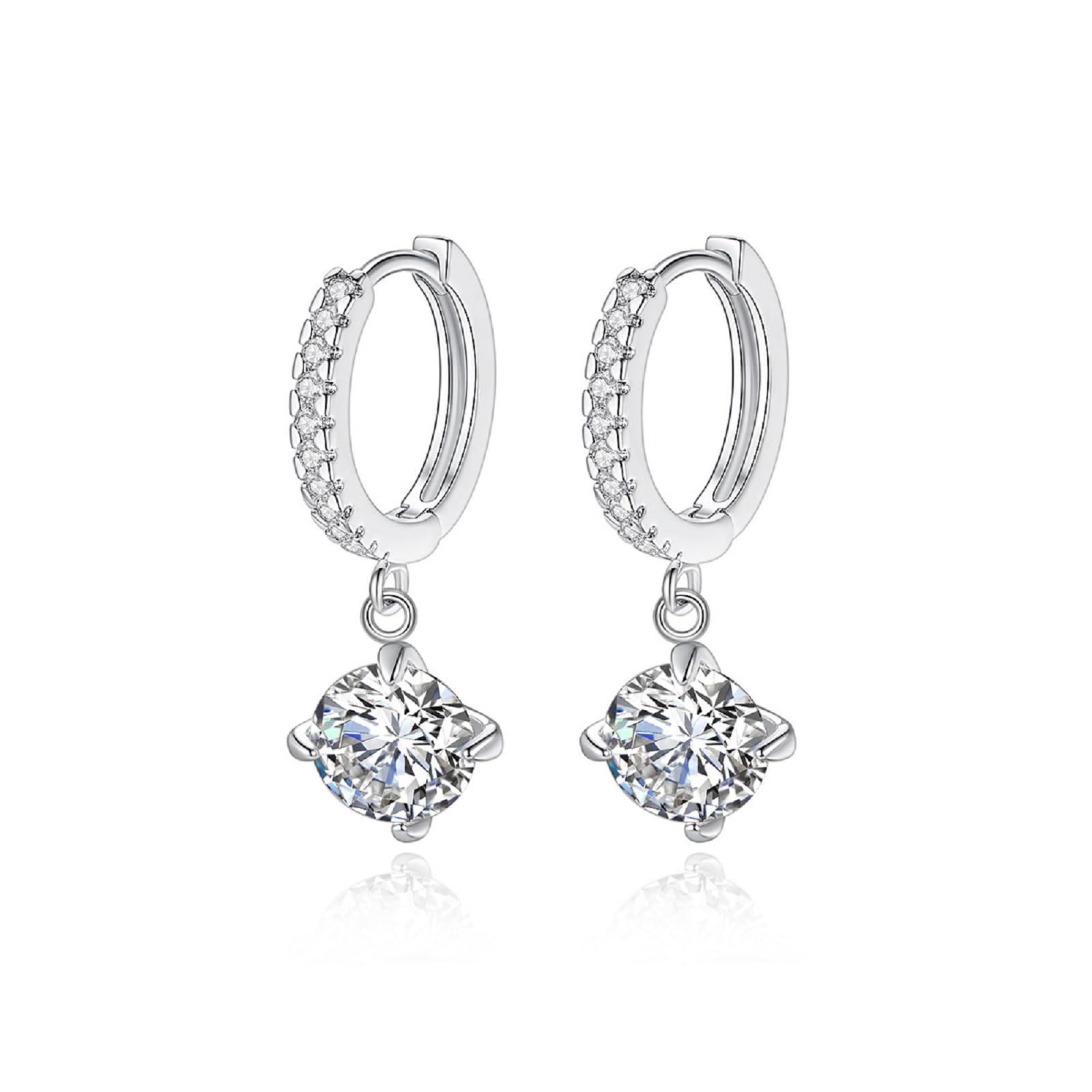 Ohrringe Silber 925 Hängend,Stella Ohrringe Hängend Silber Damen Creolen Silber Klein 1 Paar Ohrringe Silber Creolen Mädchen Schmuck 12mm
