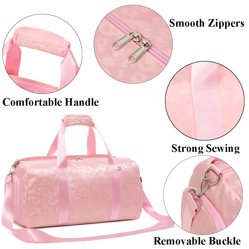 Sac Sport Filles Collège Sac de Voyage Femme Sac Week-End Sac de Sport Filles 25L Sac de Gym avec Compartiment de Chaussures et Poche Humide