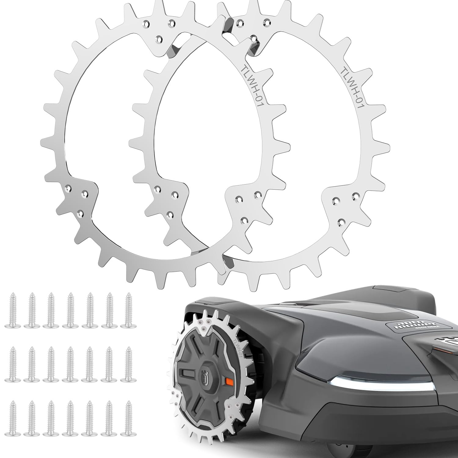 Miglioramento della trazione per robot tosaerba, compatibile con robot tosaerba Husqvarna, dimensioni ruota 252 mm.