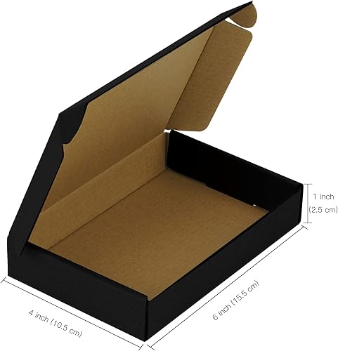 Vista 4 de RUSPEPA Sobres de cartón corrugado reciclables, 6 x 4 x 1 pulgada, caja de cartón perfecta para enviar pequeñas fundas de teléfono celular, paquete