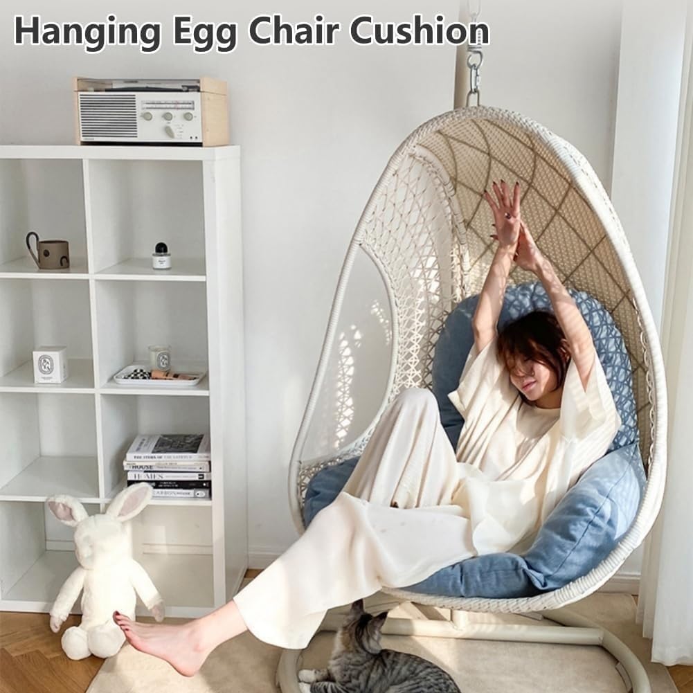 Outdoor Egg Chair Cushion, For Outdoor Swing Seat Pad Cushion Replacement, Light Grey, 120 cm - Image 5