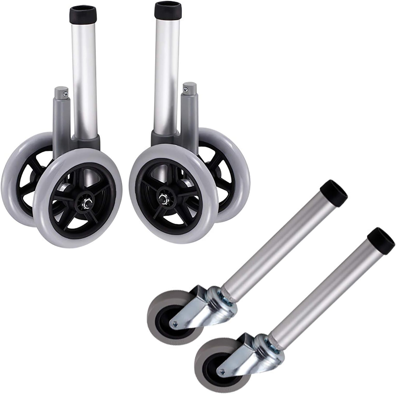 Ladder Height Adjustable Walker Wheels, Walker Replacement Wheel for Rollator, Mobility Walking Aid, Elderly Walker